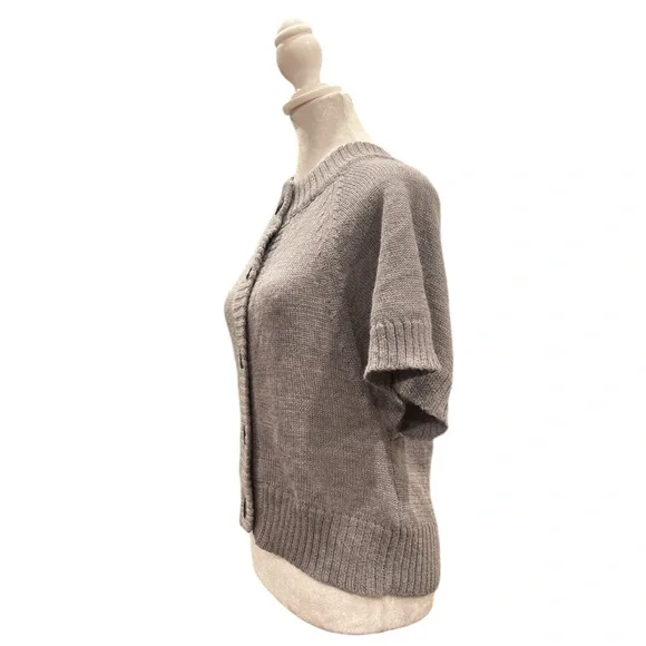 Bruuns Bazaar Small Grey Alpaca Blend Button Front Knit Cardigan - Picture 4 of 10